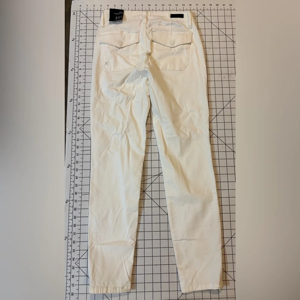 NWT Kut‎ From The Kloth Women’s Size 0 Off-White Ankle Straight Leg Pants